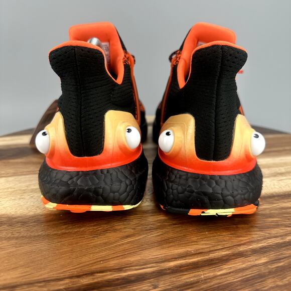 Adidas Fortnite Men\'s 9.5 Black/Orange Fishstick Retro Ultraboost JQ0715 NEW
